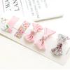 Purple Rock Flower Ribbon Hair Claw Clip 5-Piece Set Gift for 4-Year-Old Girl Accessory Set Children's Claw Clip Toddler Accessories