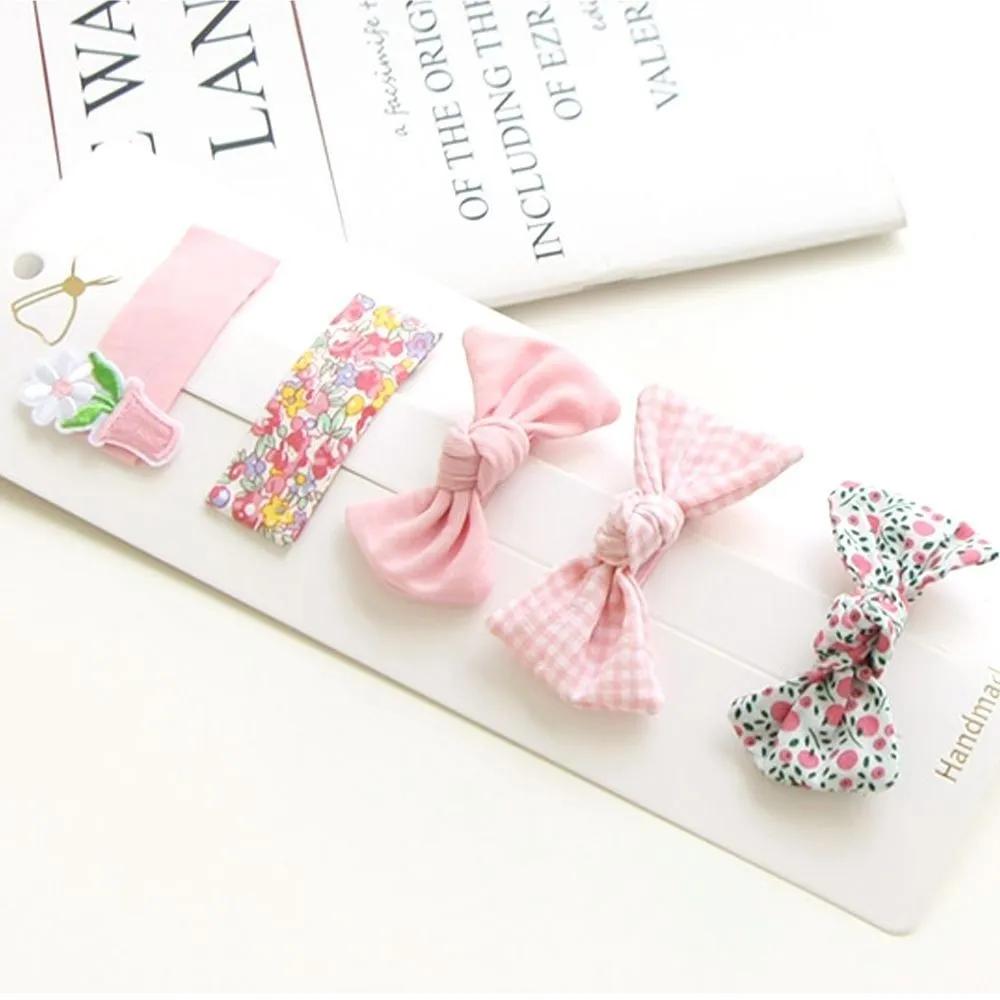 Purple Rock Flower Ribbon Hair Claw Clip 5-Piece Set Gift for 4-Year-Old Girl Accessory Set Children's Claw Clip Toddler Accessories