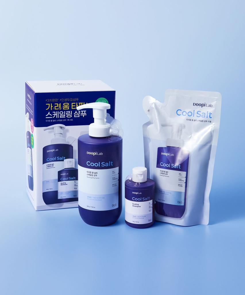 Scalp Lab Cool Salt Scaling Shampoo Double Special Set (Main Product 500g + Refill 500g + Gift 100g)