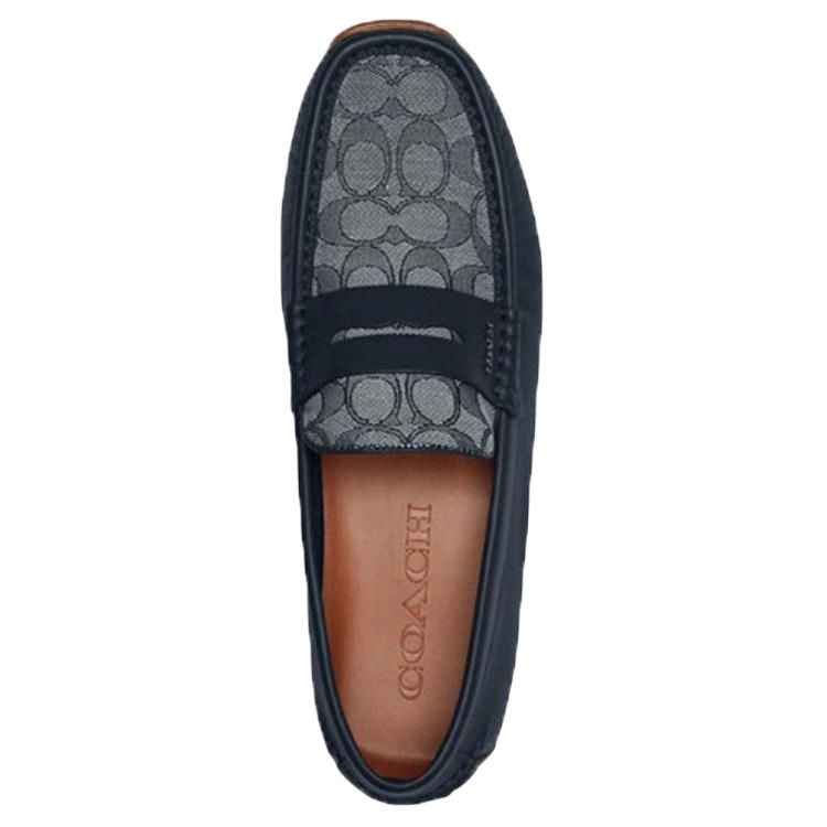 Coach Liam Round Toe Slip-On Loafers Men Loafers Navy-Blue CR886-BHP