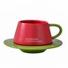 Nordic Contrasting Coffee Cup Saucer Set Tea Cup Office Mug High End Gift Ceramic Cup High Value Drinking Cup