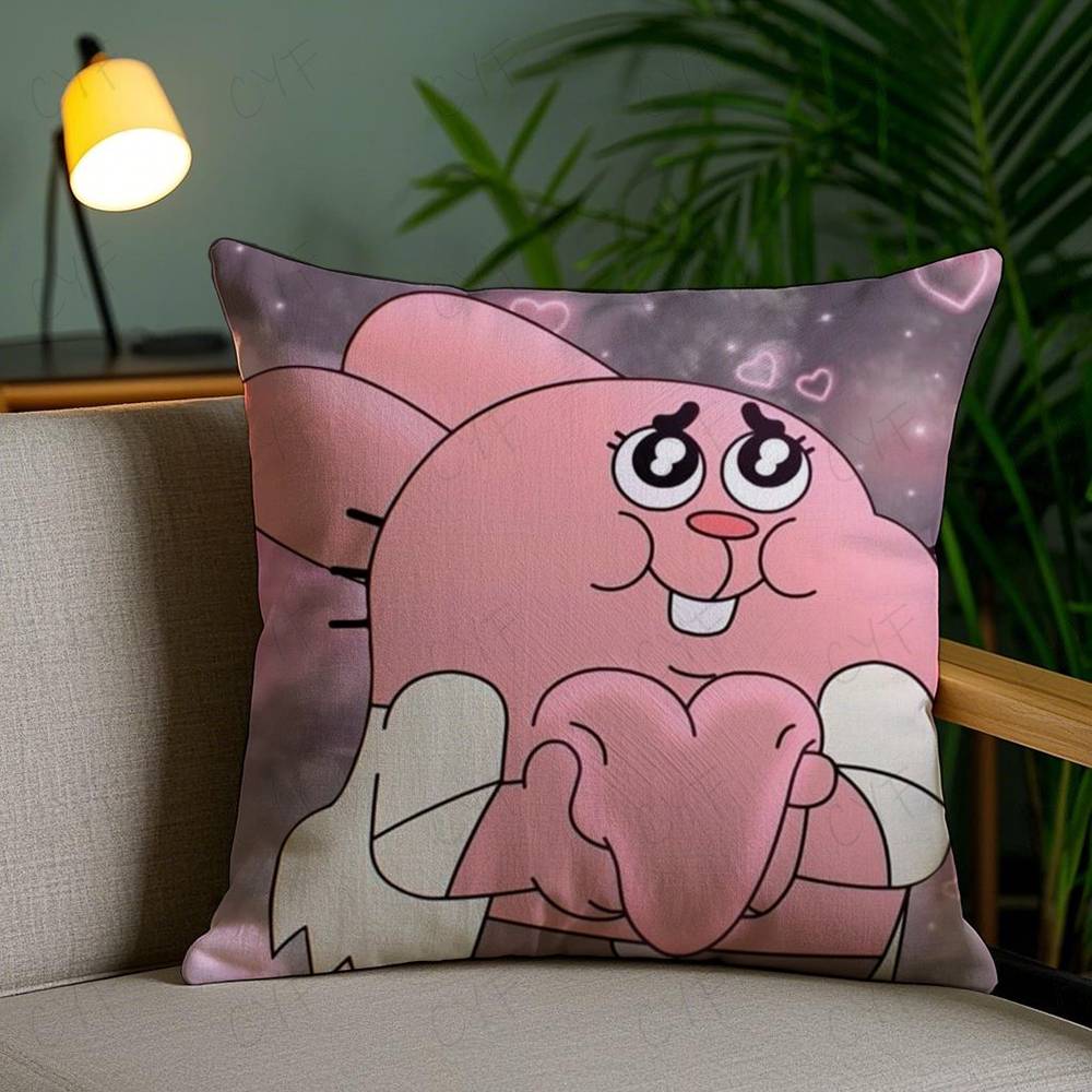 Animation Amazing World Gumball Pillow Case Safe Custom Photo Pillow, Anti-fade Brushed Fleece Cushion, Maternal & Infant Safe.