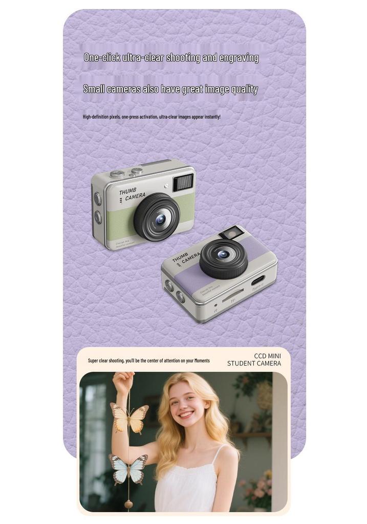 Y11 Mini Autofocus Student Camera - 68MP HD CCD