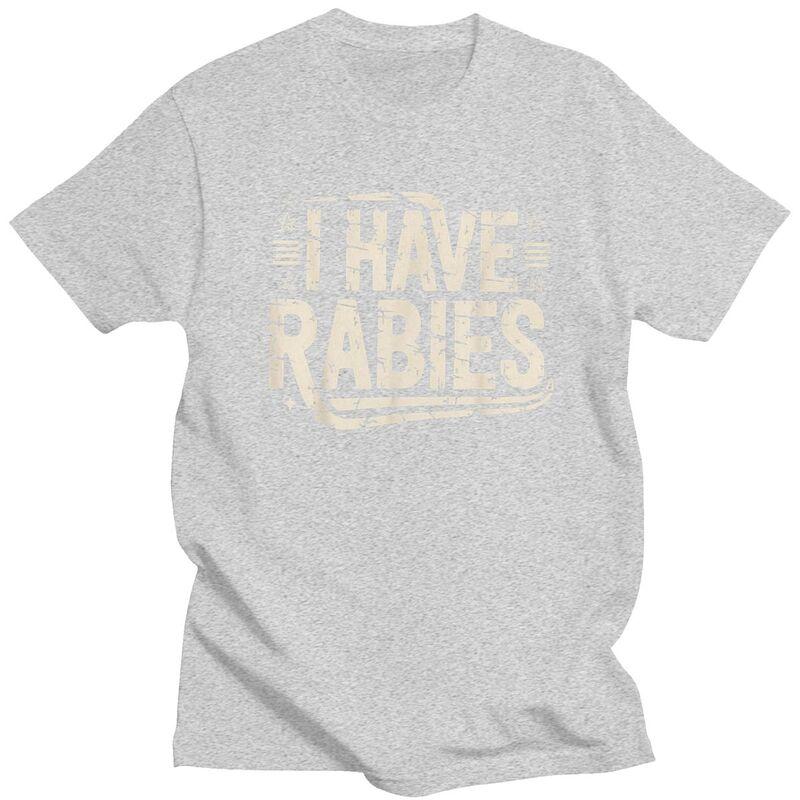 Funny Retro Vintage I Have Rabies Tshirt Unisex Short Sleeve Sarcastic Saying Tee Shirt Loose Oversized Pure Cotton Tee Tops