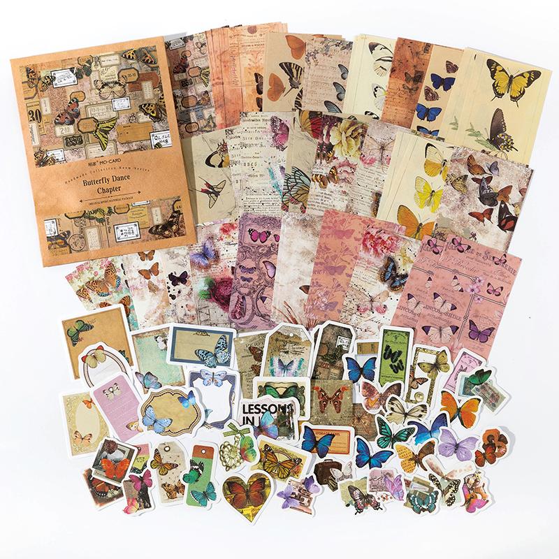 100pcs Vintage Scrapbooking Stickers Material Paper Combo Kit DIY Collage Junk Journal Decor Diary Materials Aesthetics Stickers