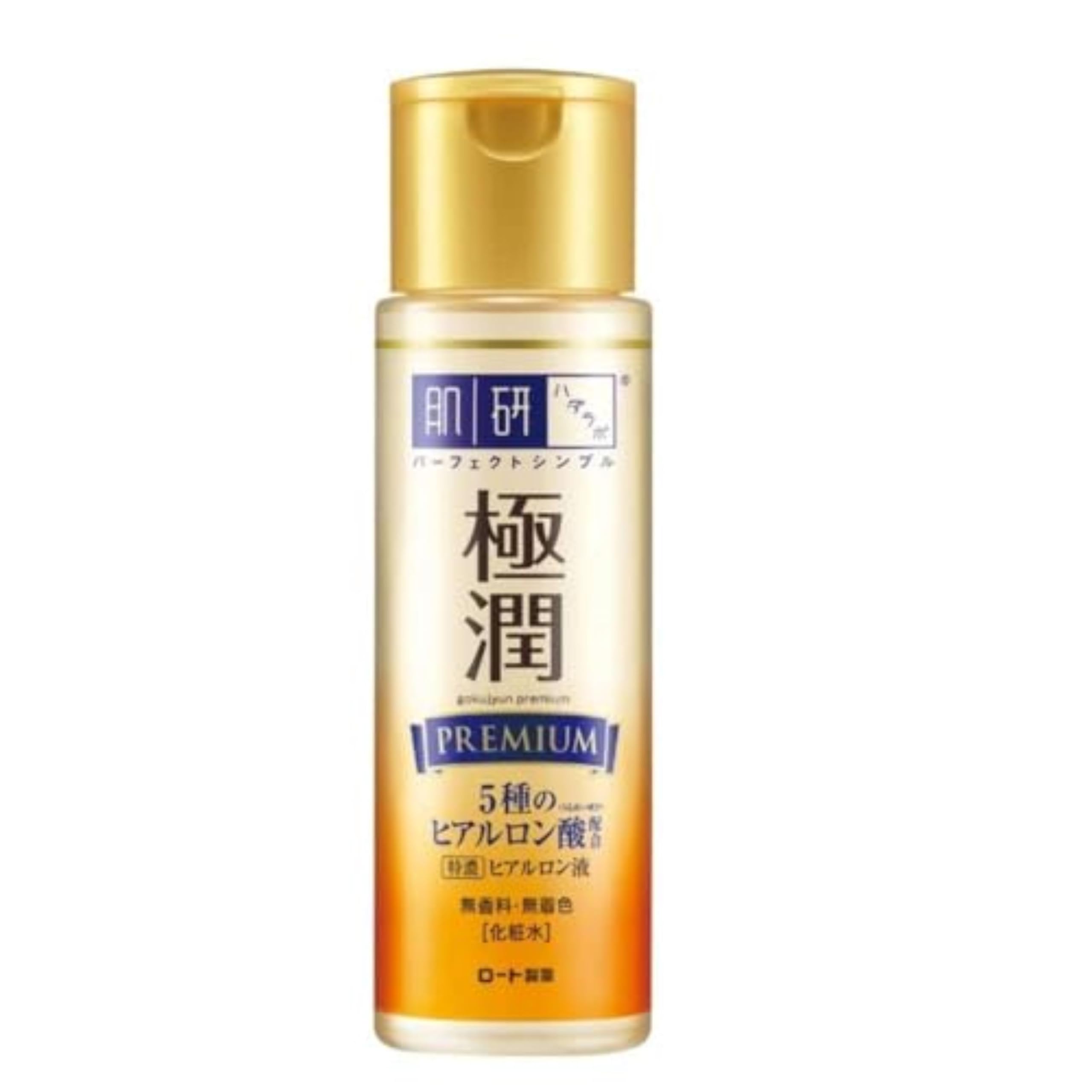 

Hada Labo Gokujyun Premium Экстра-насыщенный лосьон с гиалуроновой кислотой содержит 5 типов гиалуроновой кислоты и сакран 170 мл