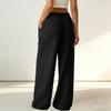 Damen Vintage High Waist Weite Hosen Lockerer Schnitt Lässige Gerade Hosen mit Taschen Geeignet für den Alltag