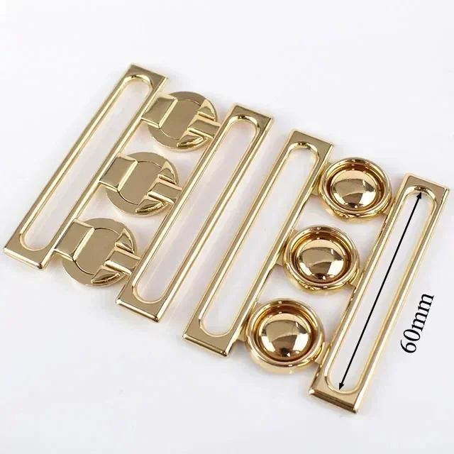 Meetee 1/2/4/5Pcs 30-60mm Metal Waist Belt Buckle Ribbon Band Adjust Clasp Coat Down Jacket Belts Decor Hook Buckles Accessories