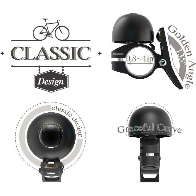Sportout Copper Alloy Bike Bell, Classic Bicycle Bell, Loud Sound Bike Ring for Road Bike, Mountain Bike, City Bike, Sports Bike, Cruiser Bike, BMX