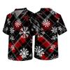 Men's Christmas Themed Holiday Caregiver Uniform for Work in Hospitals and Clinics