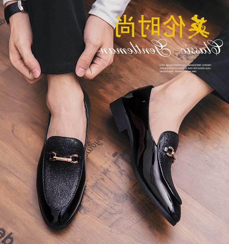 Leather shoes spring British business dress small leather shoes lazy casual beanie shoes nightclub hairstylist trendy shoes