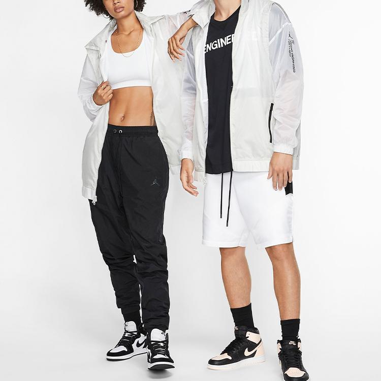 Jordan Engineer Basketball Training Lightweight Packable Hooded Jacket Men Outerwear White AT9776-100