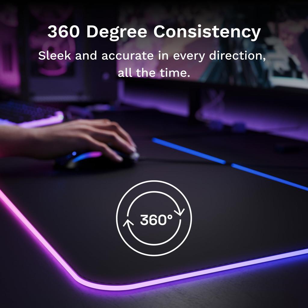 Glorious Mouse Pad 2 GLED XXL Black RGB Lighting Cloth Gaming Mouse Pad X MS0774 (915 460mm) GLO-MP2-GLED-XXL-B