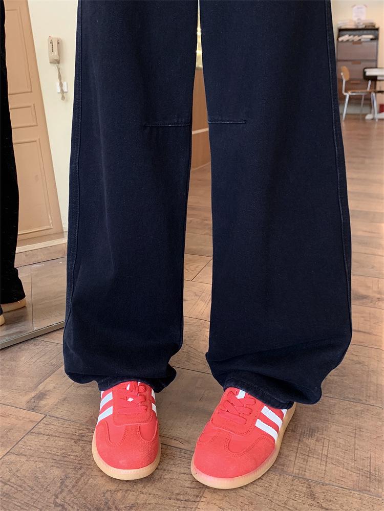 Plus Size High Waist Black Wide Leg Jeans for Women - Slimming, Washed, and Loose Fit for Autumn Winter