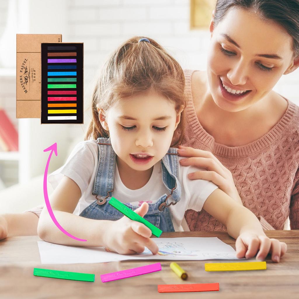 Square Set 12/24/36/48 Color Soft Dry Artist Chalk Sticks