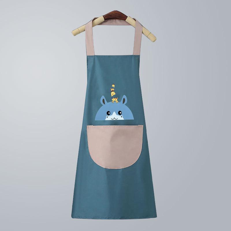 Waterproof Oilproof Cute Kitchen Apron with Hand Wipe for Men and Women