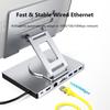 iPad Pro USB C Hub Stand, Foldable Design 360° Rotatable Multiport Docking Station, 9 In 1 Adapter with LAN 4K HD SD/TF USB 3.0