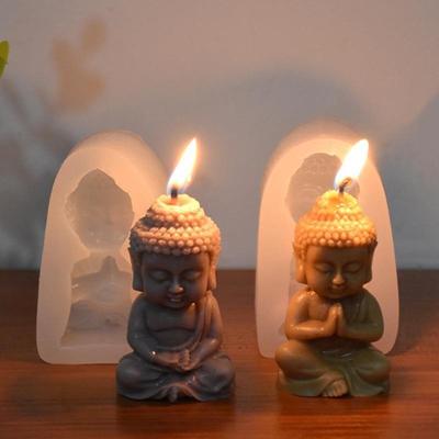 Buddha Silikon Kerzenform Kirche Buddha Weihrauch Kerze Gips Dekoration Form Diy Kirche Kerze Produktion Liefert