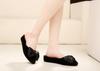 Portable 4cm Heel Slippers for Entrance and Class Visits [MOON ROOM] Graduation, Ceremonies, (L (23.5cm-24.5cm), Black)