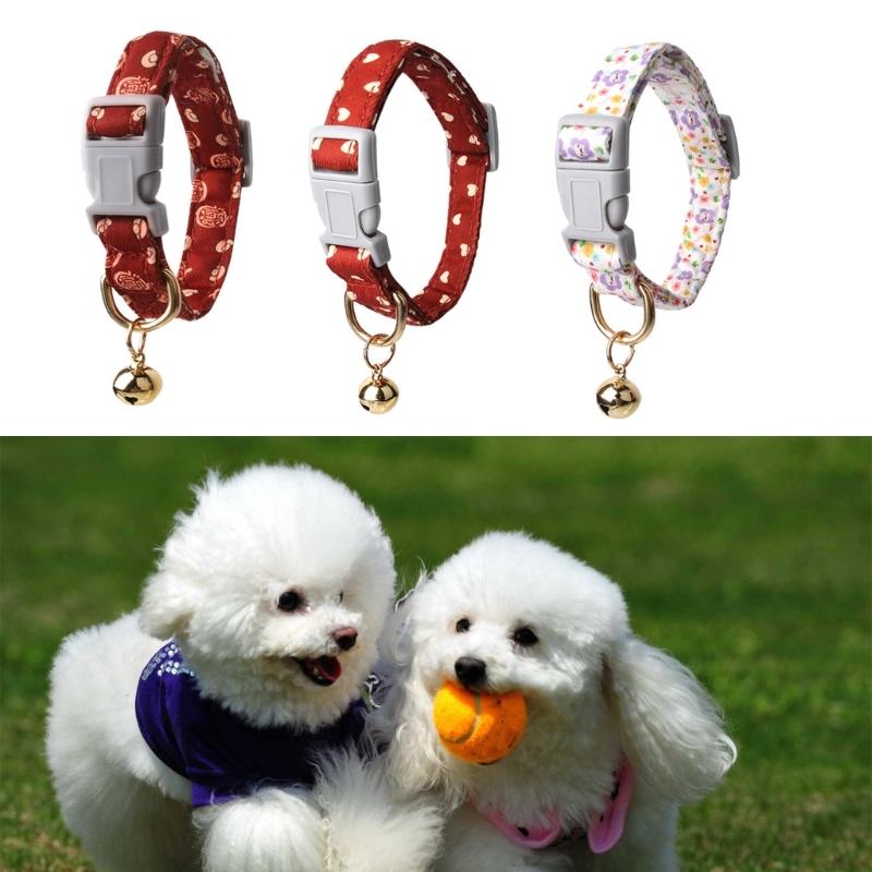Adjustable Dog Collar Flower Pattern Quick Release Buckles Neck Collar For Small Breeds and Cats Daily Walking And Hiking