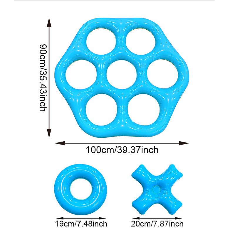 New Hexagonal Inflatable Ring Toss Toy PVC Parent Child Interactive Pool Game For Summer Water Fun Family Activities