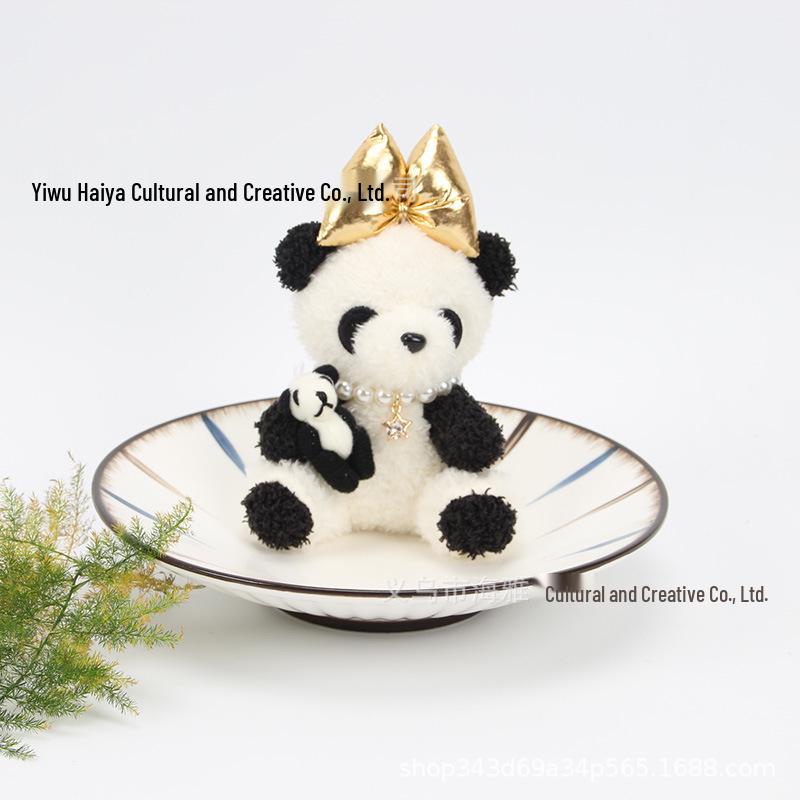Adorable Panda Zirconia Necklace & Bow Keyring: Perfect Holiday Gift and Phone Bag Pendant