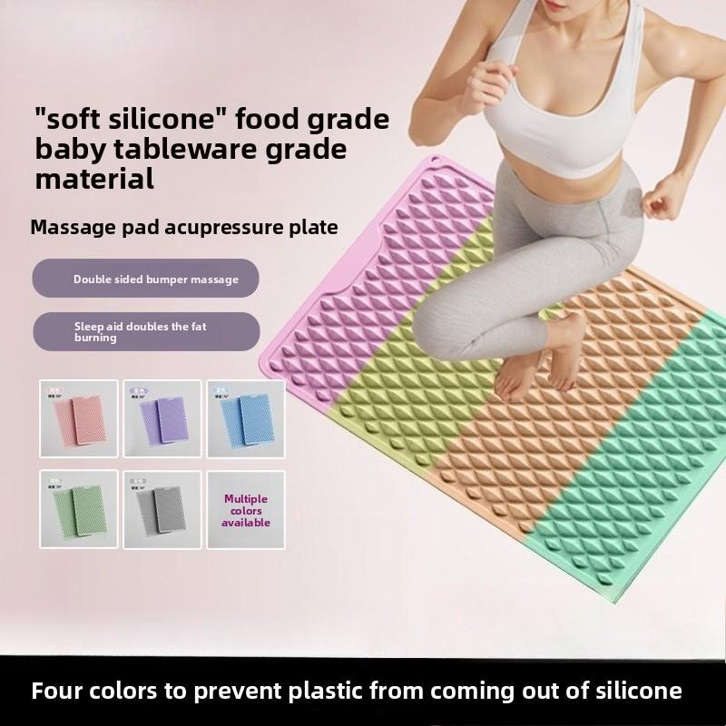 44 * 34Cm Soft Silicon Acupressure Board Jogging Foot Massage Pad Soles of Feet Through Meridians and Collaterals in Situ Indoor