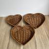 Simulation Rattan Heart-Shaped Woven Storage Basket Large Capacity Serving Display Basket  Desktop