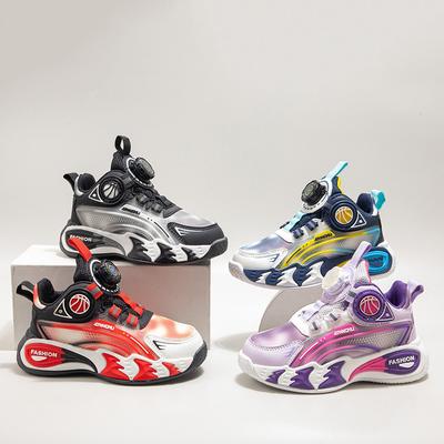 Jeugd 2025 herfst en winter nieuwe leren ademende jongens basketbalschoenen jongens en meisjes kindersportschoenen