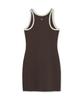 Emelbi Women'S Basic Ringer Ribbed Sleeveless Dress Bos (D.Brown)