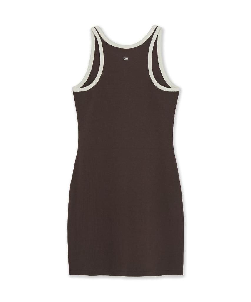 Emelbi Women'S Basic Ringer Ribbed Sleeveless Dress Bos (D.Brown)