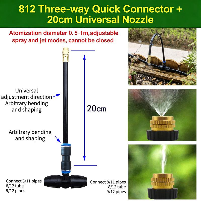 Hanging Misting Nozzle Fog Nozzle Hanging Anti Drip Misting Sprinkler Kits For 8/11 Hoses Mist Water Sprayer