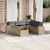 VidaXL Garden Lounge Set with Cushions 7 Pcs Beige Braided Resin 3269189