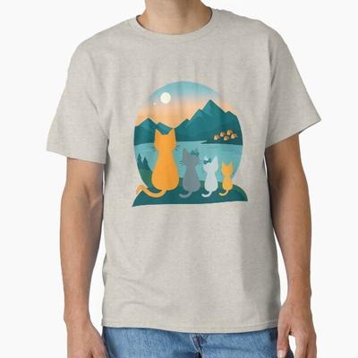 Rodina mačiek Klasické tričko S-2XL Unisex tričko