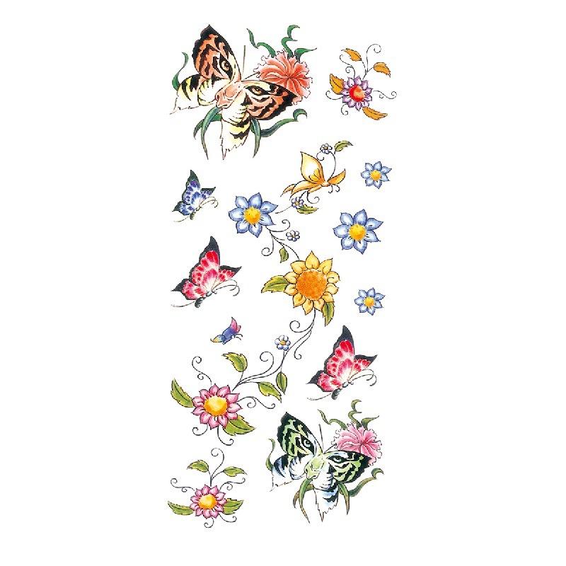 Adesivo de tatuagem de flor de rosa azul, flor de ameixa, padrão grande, capa de braço, adesivo de tatuagem à prova d'água, amostra de tatuagem