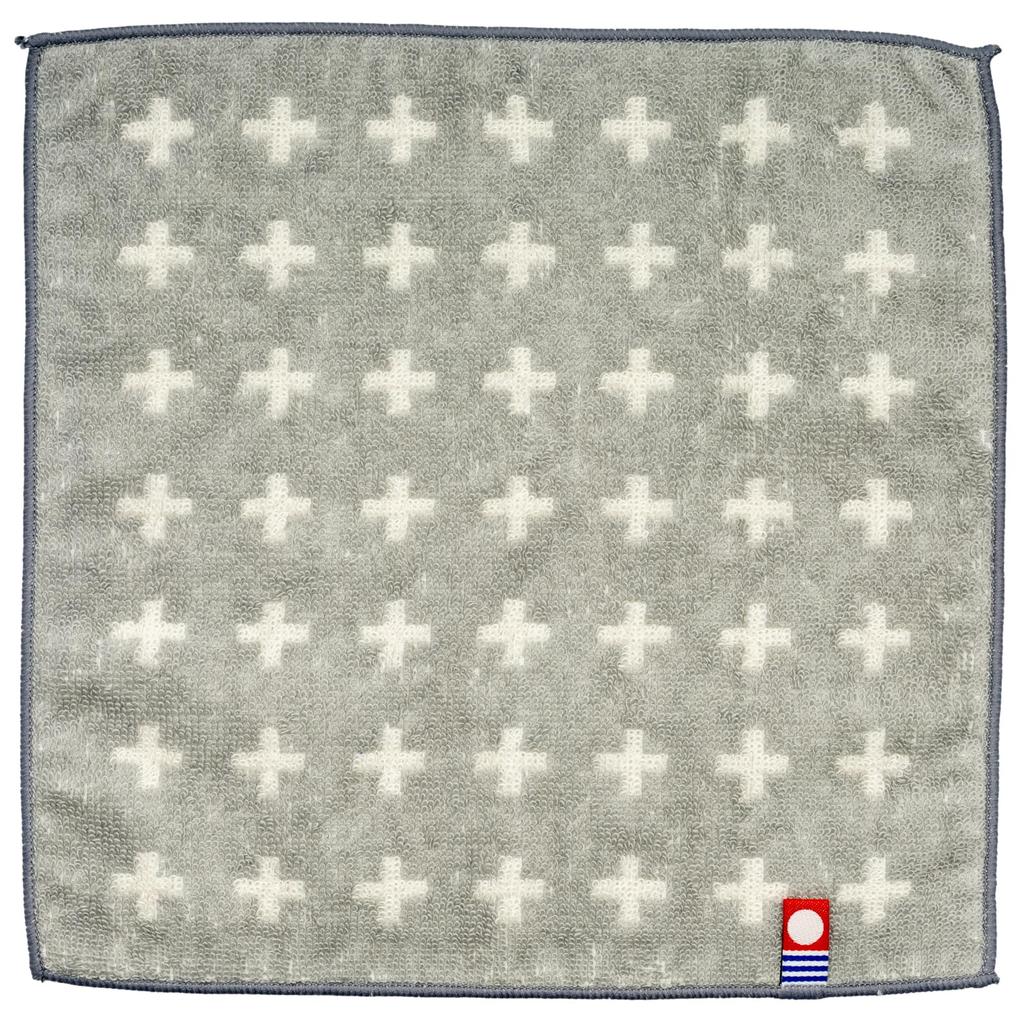 Nishio Imabari Towel Certified Hand Towel, Made In Japan, 100% Cotton, 20cm, Double-Sided Pile, Absorbent, Cross Pattern, Imabari Mini Towel