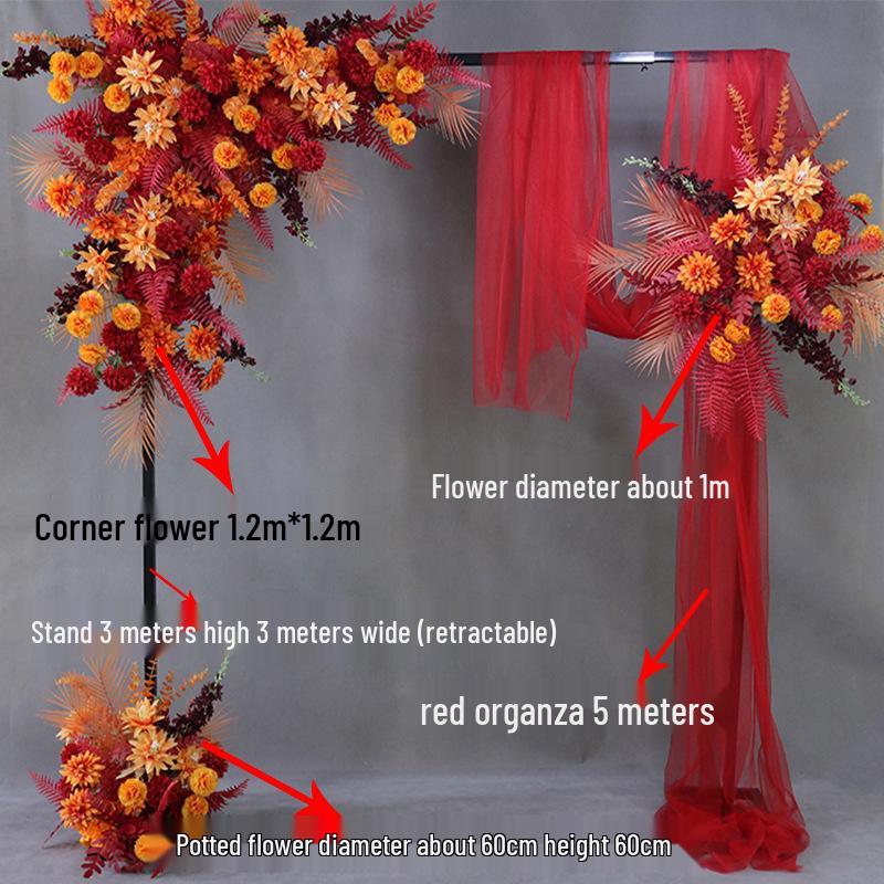 Autumn Mori Style Wedding Photo Booth Wrought Iron Arch Decoration
