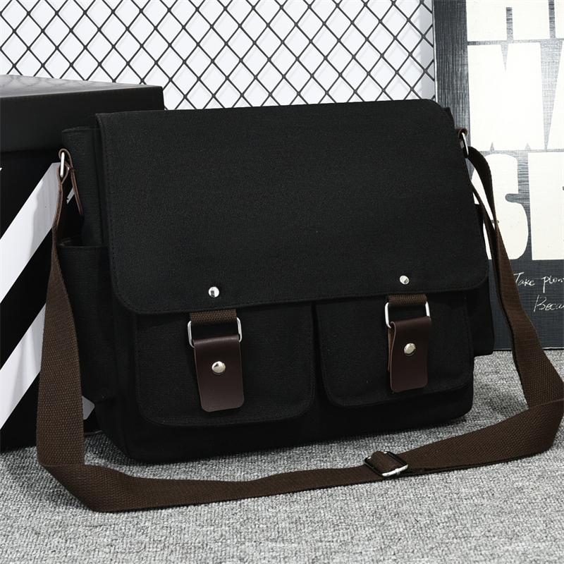 Men's Retro Canvas Messenger Bag – Casual Crossbody Sling with Adjustable Strap for Outdoor & Travel Use