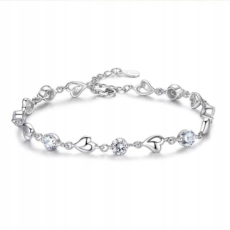 SILVER Necklace Women' Chain Heart Pendant As a gift + SET