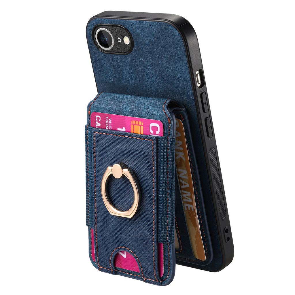 For iPhone 16e Case Compatible with MagSafe Leather Back Cover with Detachable Card Holder Kickstand