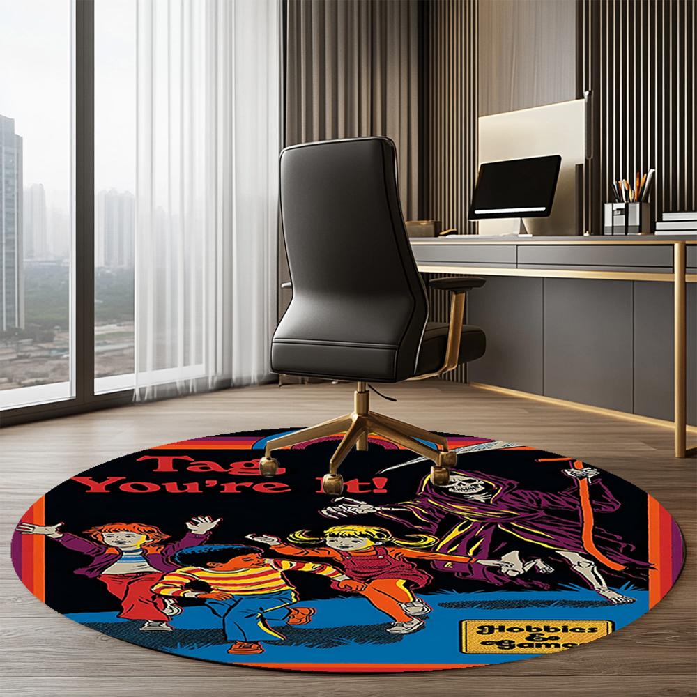 Steven Rhodes Printed Round Rug Carpet Chair Rug Area Rug Entryway Doormats,for Office Chair Living Room Bedroom Kitchen Room.