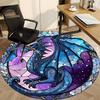 1pc StainedGlass Dragon Office Round Area Rug, Under Office Chairs Bedroom Living Room Home Decor, Room Deco, Available in Various Sizes