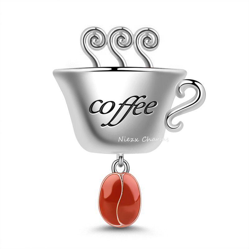 New Copper Red Wine Cup Coffee Cup Beverage Can Exquisite Charm Pendant Diy Beads Fit For Original Bracelets Women'S Jewelry