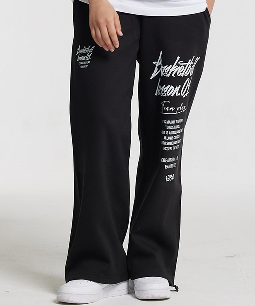 CREAM SODA LAB Quarter Wide Elastic Waist Pants Black