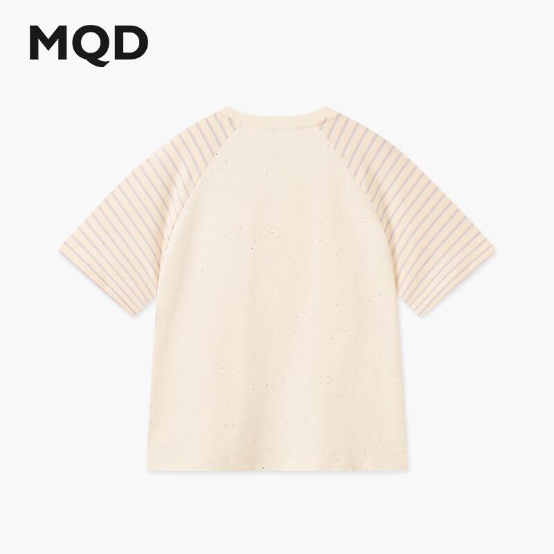 MQD Girls  Striped Cartoon Raglan Sleeve T-Shirt 140