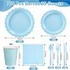 175PCS Birthday Party Supplies Pink Disposable Dinnerware Paper Napkin Cup Plate Tablecloth For Wedding Decoration for 25 People