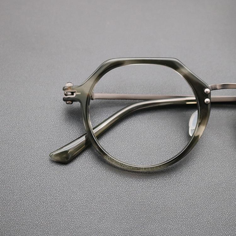 Retro Italian Handmade Pure Titanium Glasses Frame - Unisex Myopia Glasses with Mechanical Style