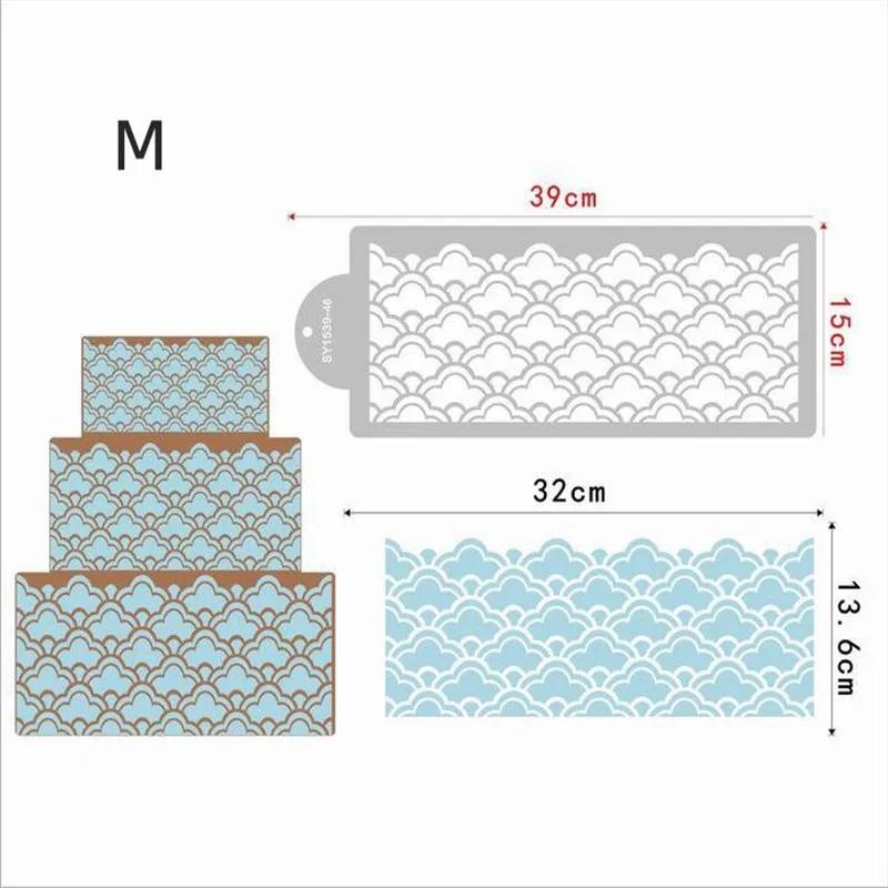 DIY Style Plastic Sugar Sieve Mold Fondant Printing Stencil Hollow Wedding Cake Stencil Edge Decoration Template Baking Tools