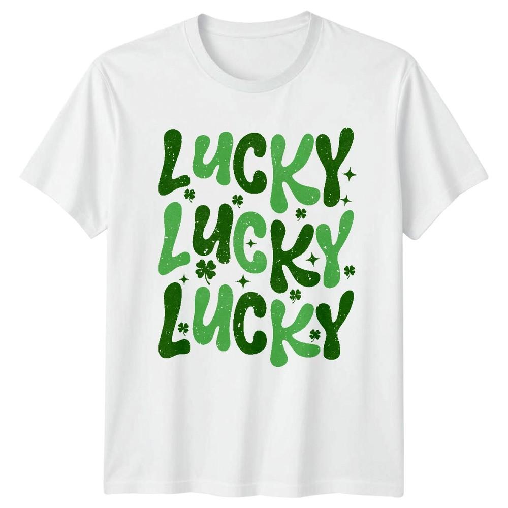 Lucky Lucky Lucky St Patricks Day Holiday Unisexs TShirt Unisexs Tee Graphic Unisex S