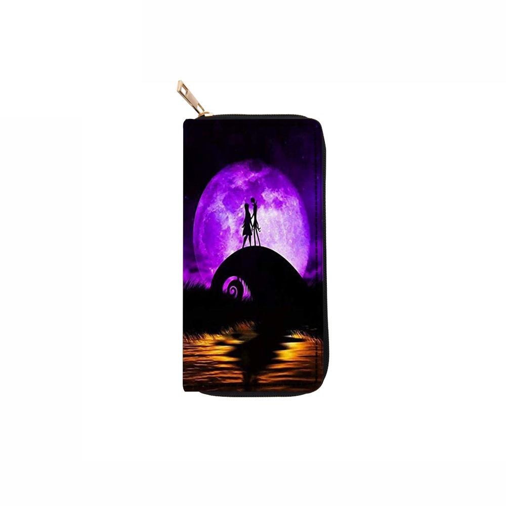 

Skull long zip wallet, Christmas Horror Night clutch wallet